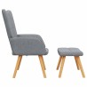 Chaise de relaxation avec tabouret Gris clair Tissu 