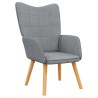 Chaise de relaxation avec tabouret Gris clair Tissu 