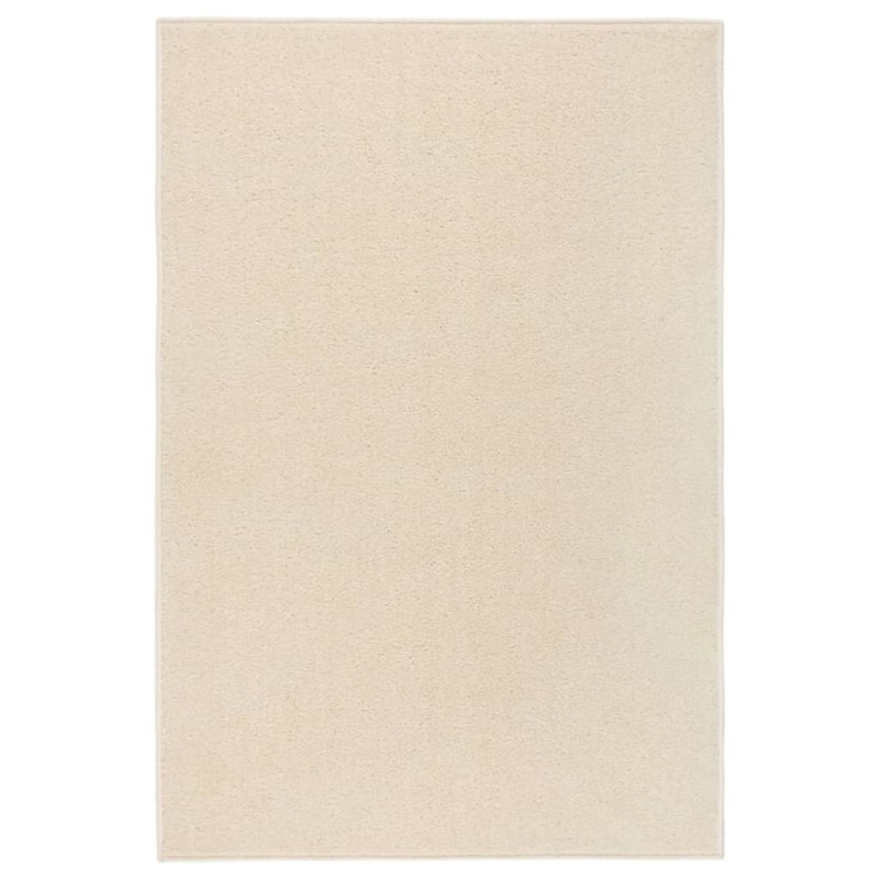 Tapis à poils courts 160x230 cm Crème 