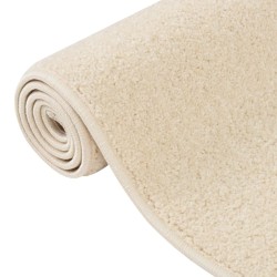 Tapis à poils courts 160x230 cm Crème 