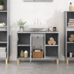 Meuble d'évier gris béton 80x33x60 cm bois d'ingénierie 