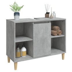 Meuble d'évier gris béton 80x33x60 cm bois d'ingénierie 
