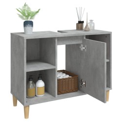 Meuble d'évier gris béton 80x33x60 cm bois d'ingénierie 