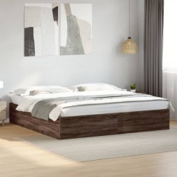Cadre de lit sans matelas chêne marron 200x200 cm 
