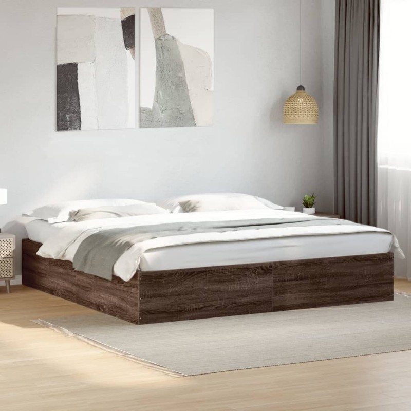 Cadre de lit sans matelas chêne marron 200x200 cm 