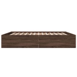 Cadre de lit sans matelas chêne marron 200x200 cm 