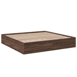 Cadre de lit sans matelas chêne marron 200x200 cm 