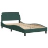 Cadre de lit sans matelas vert foncé 100x200 cm velours 