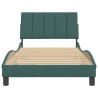 Cadre de lit sans matelas vert foncé 100x200 cm velours 
