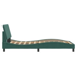 Cadre de lit sans matelas vert foncé 100x200 cm velours 