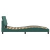Cadre de lit sans matelas vert foncé 100x200 cm velours 