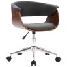 Chaise pivotante à manger Gris Bois courbé et tissu 