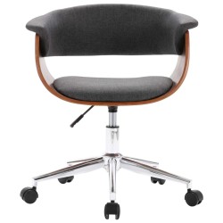 Chaise pivotante à manger Gris Bois courbé et tissu 