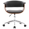 Chaise pivotante à manger Gris Bois courbé et tissu 