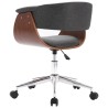 Chaise pivotante à manger Gris Bois courbé et tissu 