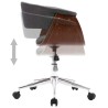 Chaise pivotante à manger Gris Bois courbé et tissu 