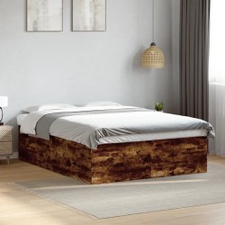 Cadre de lit sans matelas chêne fumé 150x200 cm 