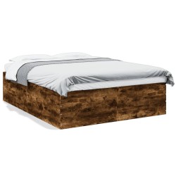 Cadre de lit sans matelas chêne fumé 150x200 cm 