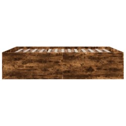 Cadre de lit sans matelas chêne fumé 150x200 cm 