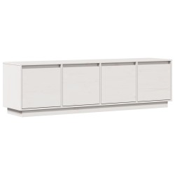 Meuble TV Blanc 156x37x45 cm Bois de pin massif 