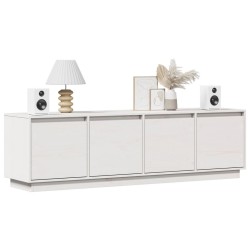 Meuble TV Blanc 156x37x45 cm Bois de pin massif 