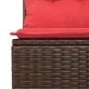 Salon de jardin avec coussins 2pcs marron résine tressée acacia 