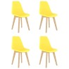 Chaises à manger lot de 4 jaune plastique 