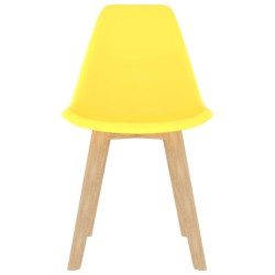 Chaises à manger lot de 4 jaune plastique 