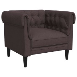 Fauteuil Chesterfield marron foncé tissu 