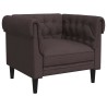 Fauteuil Chesterfield marron foncé tissu 