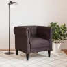 Fauteuil Chesterfield marron foncé tissu 