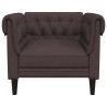 Fauteuil Chesterfield marron foncé tissu 