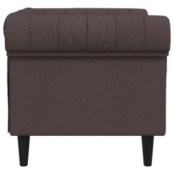 Fauteuil Chesterfield marron foncé tissu 