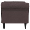 Fauteuil Chesterfield marron foncé tissu 