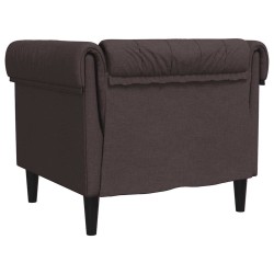 Fauteuil Chesterfield marron foncé tissu 