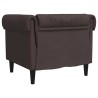 Fauteuil Chesterfield marron foncé tissu 