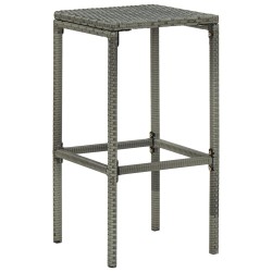 Tabourets de bar avec coussins lot de 3 gris résine tressée 