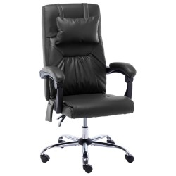 Chaise de bureau de massage Noir Similicuir 