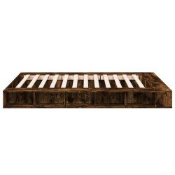 Cadre de lit sans matelas chêne fumé 150x200 cm 
