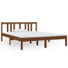 Cadre de lit sans matelas marron miel bois massif 140x190 cm 