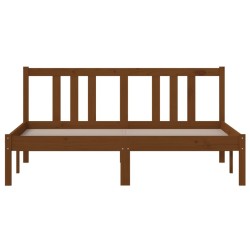 Cadre de lit sans matelas marron miel bois massif 140x190 cm 