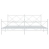 Cadre de lit métal sans matelas et pied de lit blanc 200x200 cm 