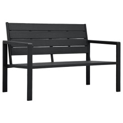 Banc de jardin 120 cm PEHD Noir Aspect de bois 
