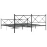 Cadre de lit métal sans matelas avec pied de lit noir 200x200cm 