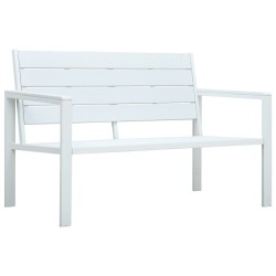 Banc de jardin 120 cm PEHD Blanc Aspect de bois 