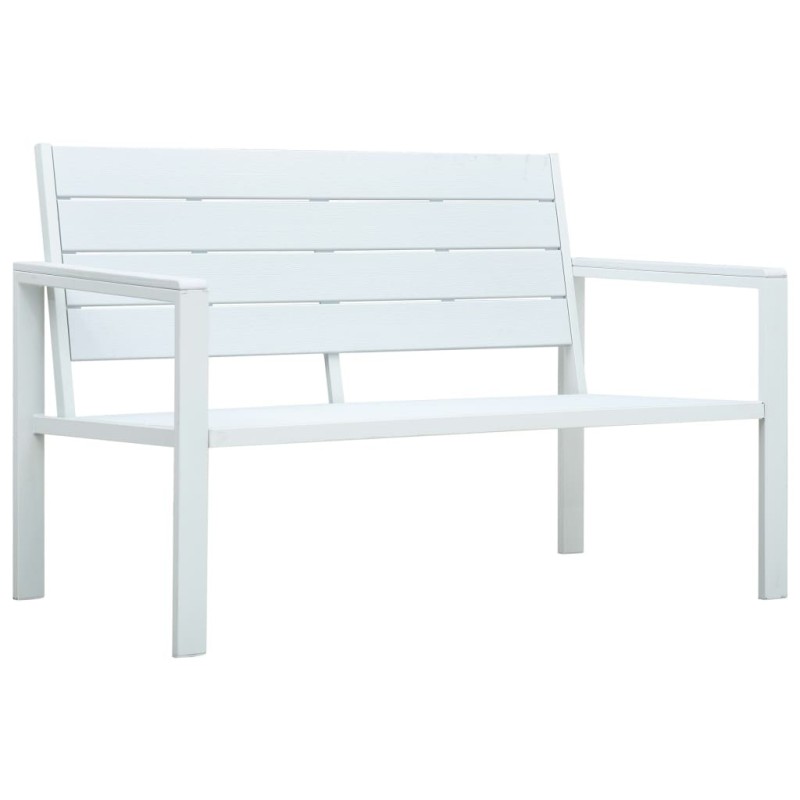 Banc de jardin 120 cm PEHD Blanc Aspect de bois Banc de jardin 120 cm PEHD Blanc Aspect de bois