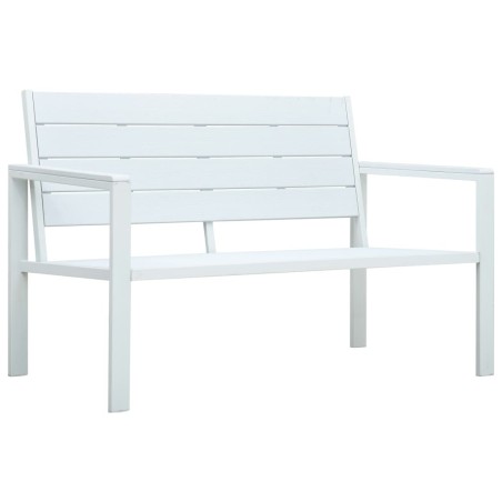 Banc de jardin 120 cm PEHD Blanc Aspect de bois 