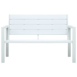 Banc de jardin 120 cm PEHD Blanc Aspect de bois 