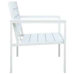 Banc de jardin 120 cm PEHD Blanc Aspect de bois 