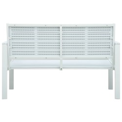 Banc de jardin 120 cm PEHD Blanc Aspect de bois 